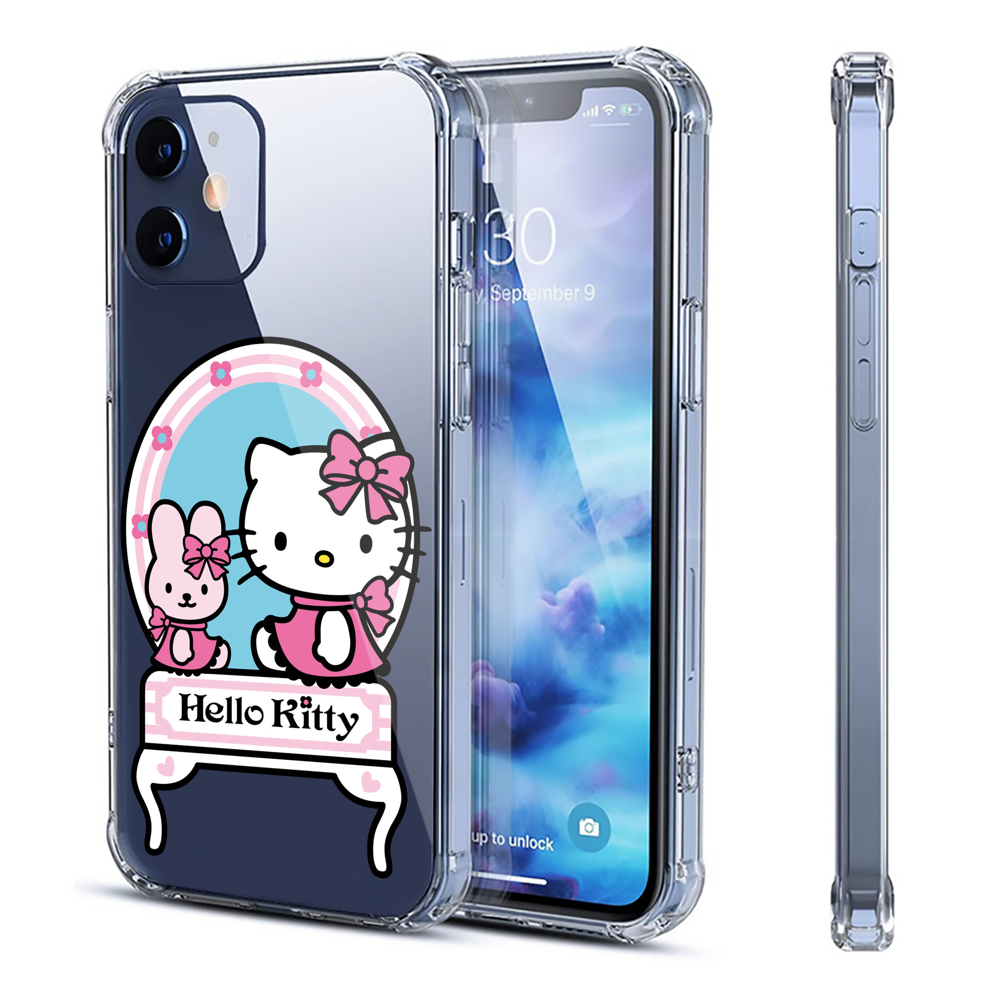 （画像用） Hello Kitty ハローキティ 【iPhone 12シリーズ対応】透明スマホケース（クリアソフトケース）